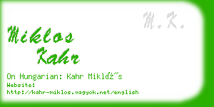 miklos kahr business card